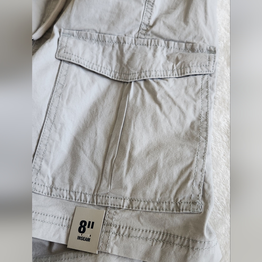 🩳 George Men’s Gray Pull-On Cargo Shorts – Size Large (36–38), NWT, 8” Inseam - Picture 5 of 15